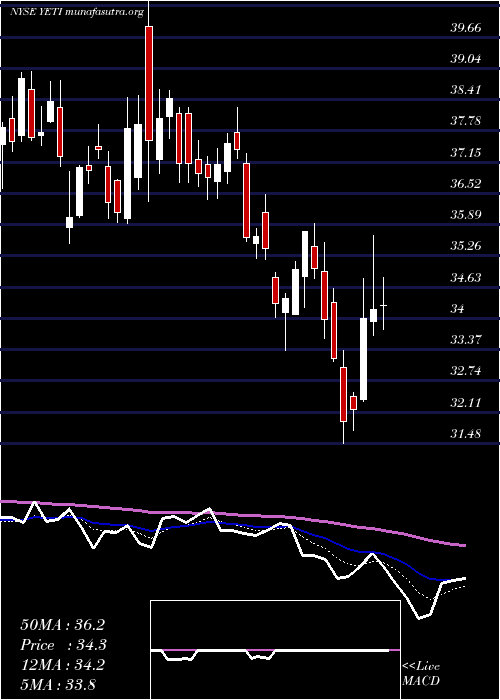  Daily chart YetiHoldings